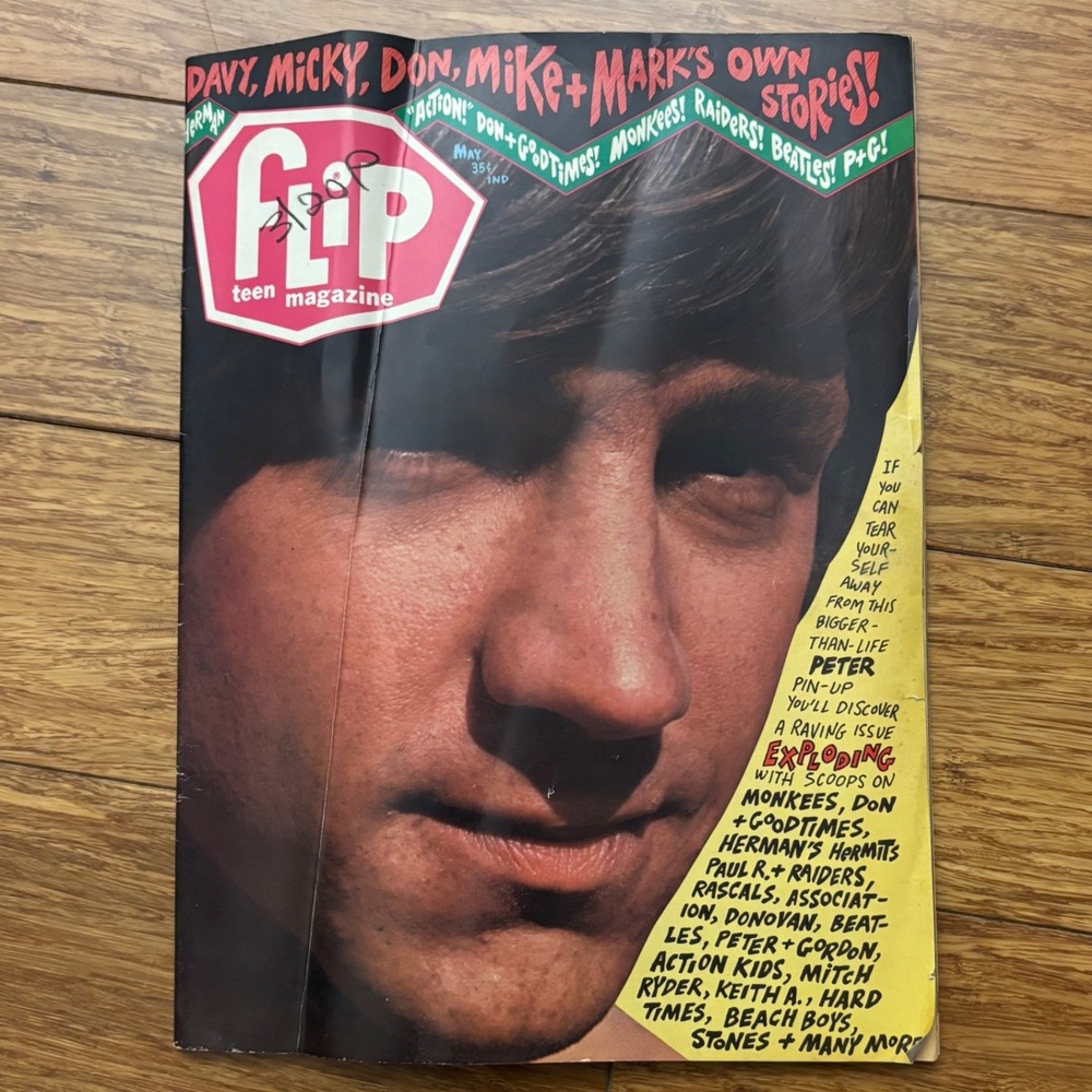 Vintage Flip Teen Magazine | May 1967 The Monkees Davy Jones Beatles Peter Tork